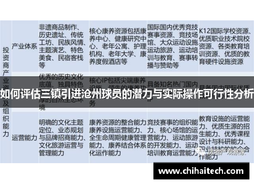 如何评估三镇引进沧州球员的潜力与实际操作可行性分析