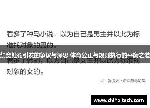 禁赛处罚引发的争议与深思 体育公正与规则执行的平衡之道